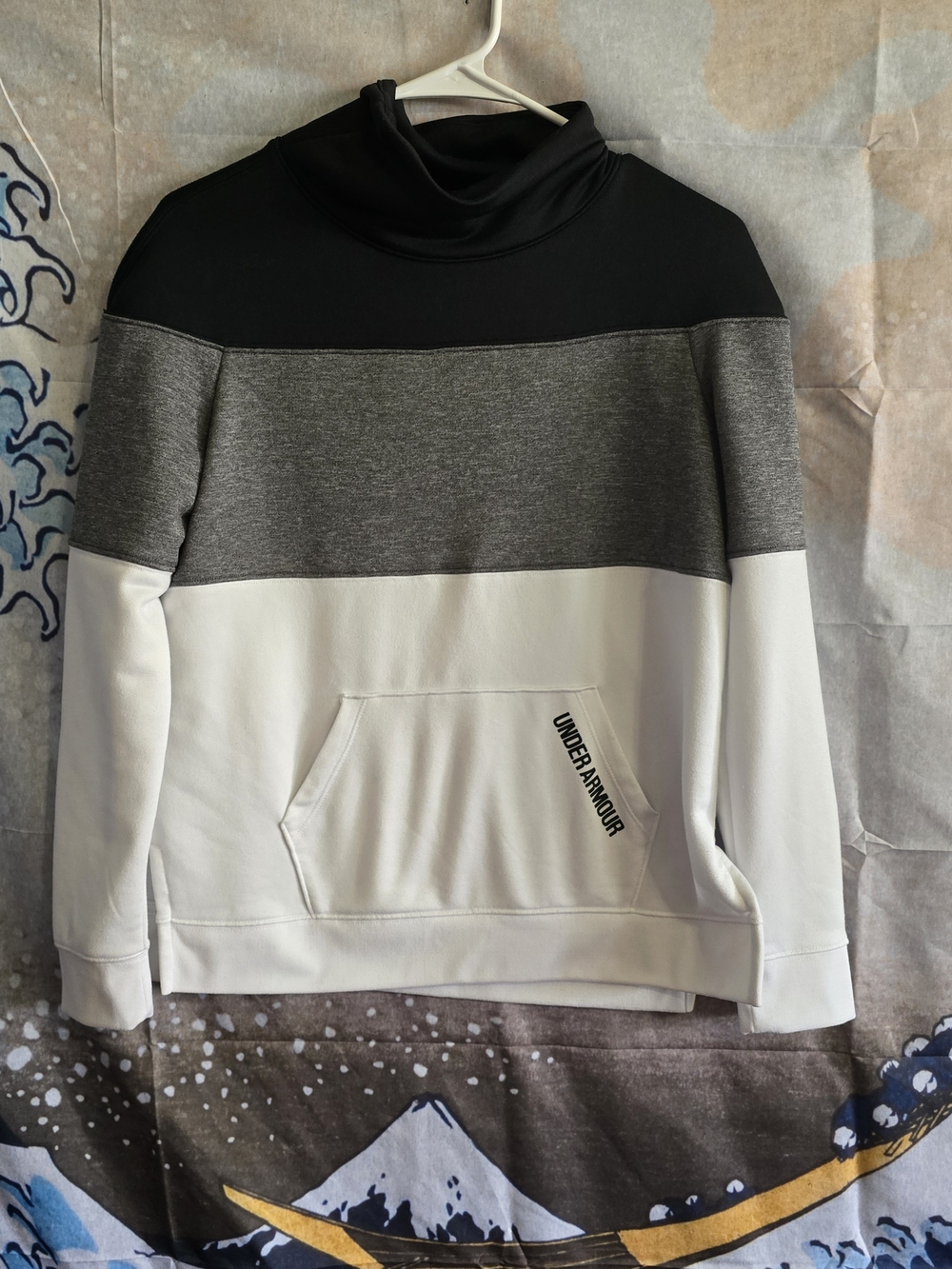 Under Armour Colorblock Pullover Hoodie - Black, Gray, White